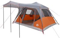 vidaXL Familietent Grijs en Oranje 6-persoons Polyester en Staal
