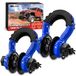 Nilight 3/4 "D-ring beugel met sleeppoelie 2 stuks 4,75 ton (1600 lbs) 7/8 "Pin Heavy Duty Off Road Recovery Beugel met Isolatoren Wasset voor Jeep Truck Tractor Voertuig ATV UTV, Blauw