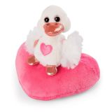 Nici Cygne Blanc Amour Sur Coeur Peluche 10 Cm
