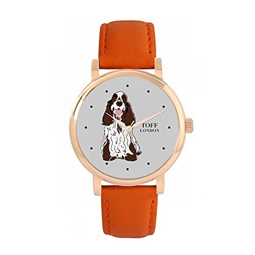 Toff London Bruin Wit Cocker Spaniel Hondenhorloge