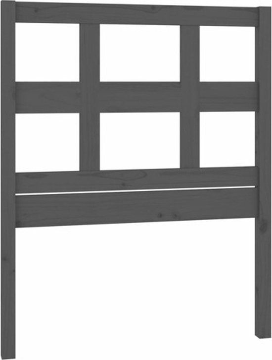 vidaXL Hoofdbord - 80,5x4x100 cm - Massief Grenenhout - Grijs