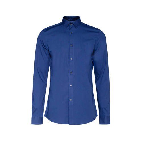 WE Fashion slim fit overhemd blauw - Heren