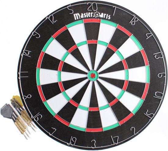 Masterdarts Dartbord Deluxe 45cm met 6 Pijlen