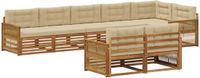 vidaXL Acacia Hout Buiten Bankenset 8-Persoons Natuurlijk en Beige
