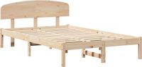 vidaXL Bedframe met hoofdeinde, naturel, 120 x 190 cm, massief grenenhout