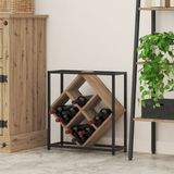 vidaXL Wijnrek - 6 flessen - Bewerkt hout - Artisanaal eikenkleurig
