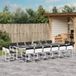 Prolenta Maison Exclusive Tuinset voor buiten, 17-delig, met kussens, wit, gemaakt van Textilene