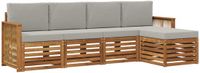 vidaXL - Acacia Houten Loungeset Bank 5-Zits Naturel en Lichtgrijs