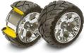 Traxxas Pneus et roues, assemblés, collés (roues chromées All-Star, pneus Anaconda, inserts en mousse) (avant nitro) (1 gauche, 1 droite)