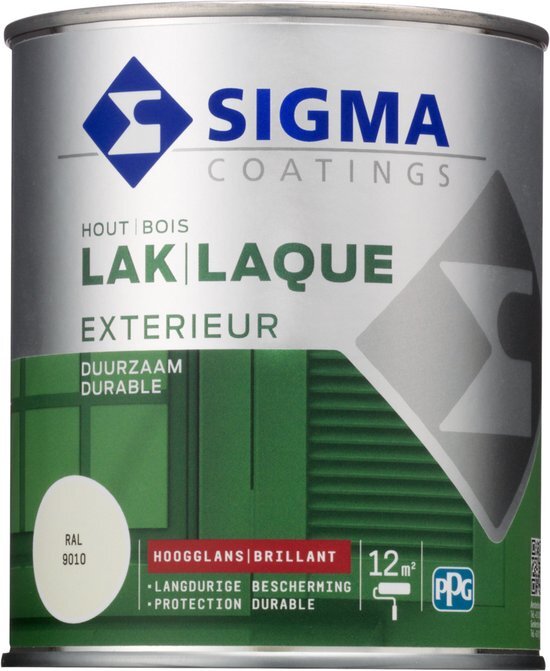 Sigma lak exterieur 9010 zuiverwit hoogglans 750 ml