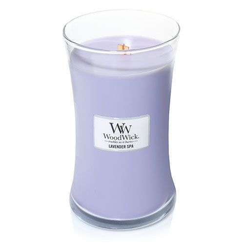 WoodWick Hourglass Large Geurkaars - Lavender Spa - Paars
