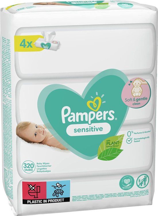 Pampers Sensitive Billendoekjes - 4 x 80 stuks - 320 doekjes - Gevoelige Huid