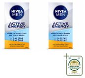 NIVEA MEN - Active Energy - Gel visage réveil à la caféine - 50 ml - 2 pièces