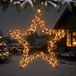 Spetebo Metalen lichtster met twinkle effect voor buiten met timer - 36 cm | Ster decoratieve lamp zwart 800 leds extra warm wit om op te hangen met dimmer - Kerstmis Advent tuin verlichting met stekker