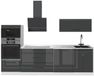 Vicco Complete keukeneenheid "Fame-Line", Antraciet Hoogglans/Wit, 280 cm
