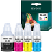 Evoke Evoke Compatibele Inkt voor Canon Gi-40 Gi40 4X Cmyk: Zwart Pigment+Cyaan+Magenta+Geel 380 ml Pixma G5040 G6040 G7040