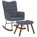 VidaXL Fauteuil avec repose-pieds velours gris foncé