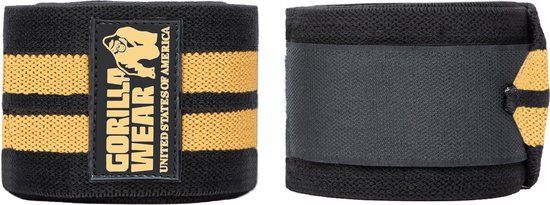 Gorilla Wear Knee Wraps - Black/Gold - 200cm