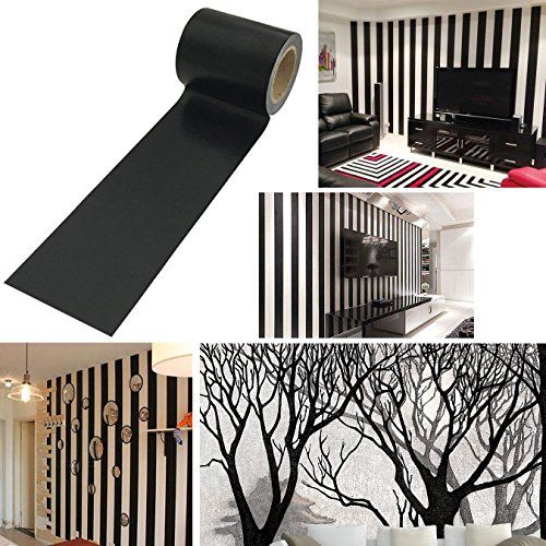 UOOOM 10m x 5cm zwart Washi Tape wanddecoratie masking tape scrapbooking handwerk (Design 0510)