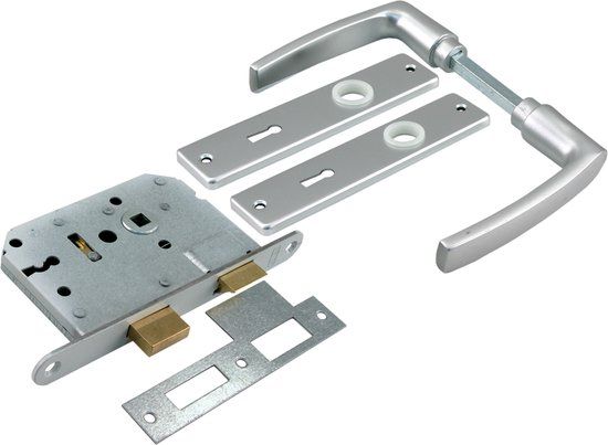 STARX Dagnachtslot Met beslag wit - aluminium - Klaviersleutel - DIN links/rechts