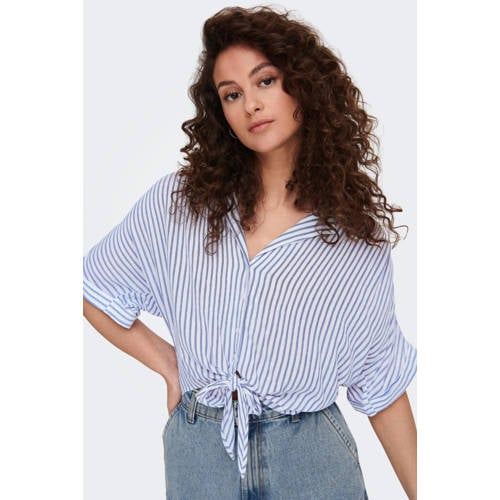 ONLY ONLPAULA Blouse - Wit/Blauw