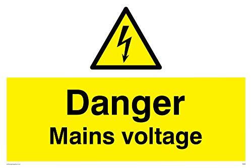 Viking Signs Viking Signs WE89-A4L-V "Danger Mains Voltage" Landschapsbord, Vinyl, 200 mm H x 300 mm W