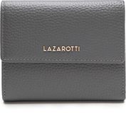 Lazarotti Bologna Leather Wallet With 8 Card Slots Grey Grijs