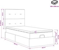 vidaXL Ottoman bed met matras Zwart 100 x 200 cm Fluweel