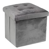 FORNOR 42012 Kruk van fluweel, grijs, 38 x 38 x 38 cm