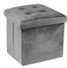 FORNOR 42012 Kruk van fluweel, grijs, 38 x 38 x 38 cm