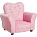 Rosa Fauteuil pour enfants rembourré, fauteuil pour chambre d'enfant avec revêtement en PVC et structure en bois, 59x41.5x49cm