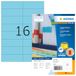 HERMA 4258 Gekleurde Etiketten A4, set van 14 (105 x 37 mm, 1.400 velles, papier, mat) zelfklevend, bedrukbaar, permanent Klevende Kleuretiketten, 22.400 etiketten voor printer, blauw