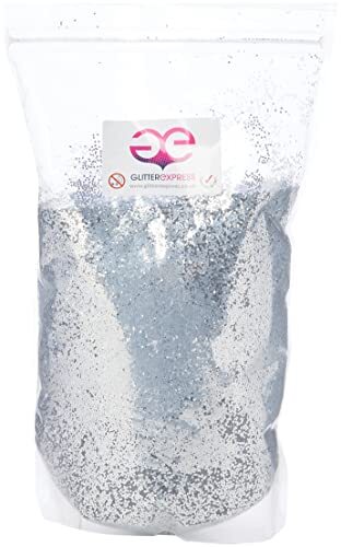 Glitterexpress 040CS1000 Glitter, zilver, 1 kg, 1000 gram