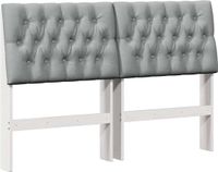 vidaXL - Gestoffeerd hoofdbord - Lichtgrijs - 150 cm - Massief grenenhout