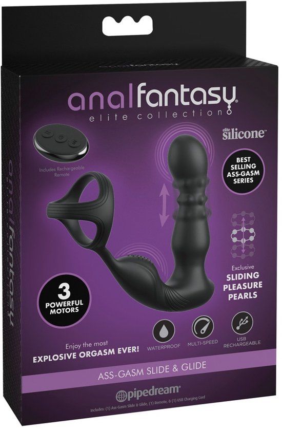 Anal Fantasy Elite Pipedream Products GmbH Anal Fantasy Elite Ass-Gasm Slide & Glide Vibrator Zwart