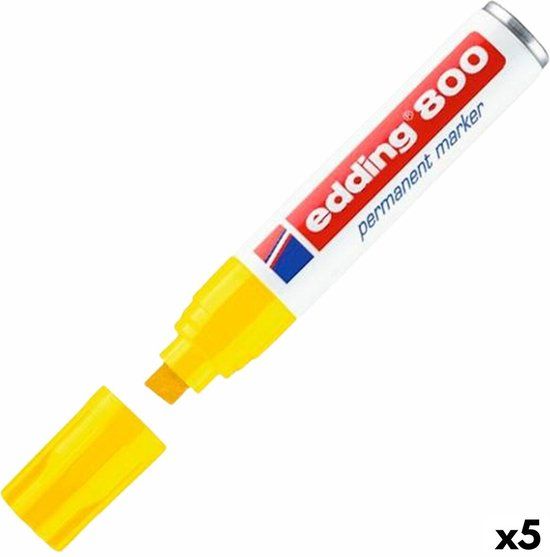 Edding 800 Permanente Markeerstift - Geel - 5 Stuks
