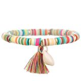 Deja Jewels Lookinggoodtoday Enkelband Platte Kralen Schelp & Kwastje - Summer