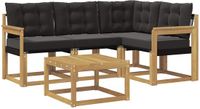 vidaXL Hoek loungeset 5-delig Wit en zwart