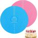 Tapis de cuisson en silicone - Grand tapis de cuisson rond - Tapis anti-adhésif pour étaler la pâte - Tapis de cuisson pour biscuits, macarons et pain - Rose/Bleu