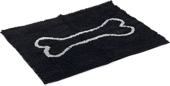 Dirty Dog Droogloopmat Hond - Zwart - 88 x 68 cm
