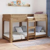 vidaXL Stapelbed voor kinderen, ambachtelijk eiken, 90 x 190 cm