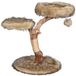 Poteau griffoir chat 72-82 cm - Bois naturel - Jute - Avec balle et plateformes