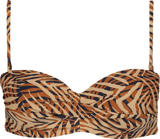 Barts Yindi Bandeau Bikinitop - Beige/Donkerblauw/Oranje