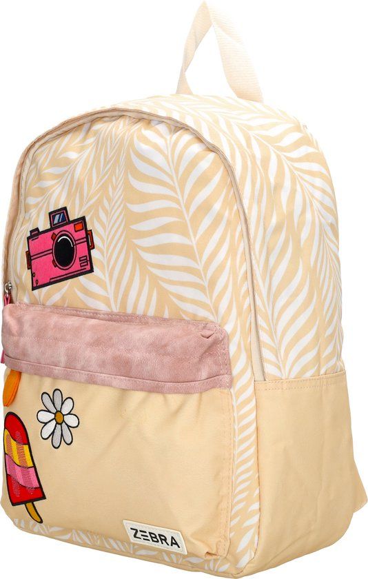 Zebra Trends Maan Rugzak Kinderen - Schooltas voor laptop tot 13,3 inch - Kinderrugzak van Nylon en Polyester - Beige