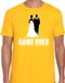 Bellatio Decorations Vrijgezellen Feest T-shirt - Heren - Game Over - Geel - Bachelor Party / Bruiloft - Hij Gaat Trouwen XXL