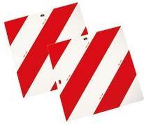 Merkloos / Sans marque Rood wit markeringsbord vrachtwagen - retroreflecterend - aluminium Type A - 423 x 423 mm
