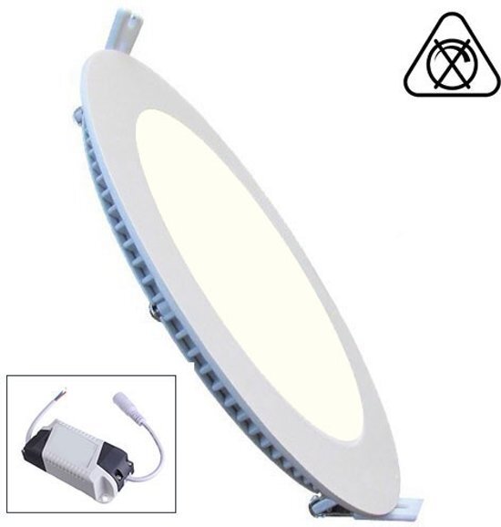 Bse LED Downlight Slim - Inbouw Rond 3W - Natuurlijk Wit 4200K - Mat Wit Aluminium - Ã˜90mm