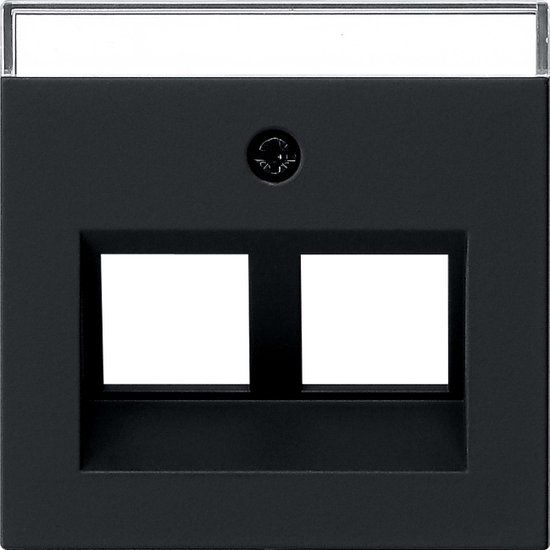 Gira System 55 Centraalplaat Data - Modular Jack 2-voudig - Mat Zwart