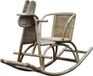 AVH-Collectie Mustang rotan hobbelpaard beige
