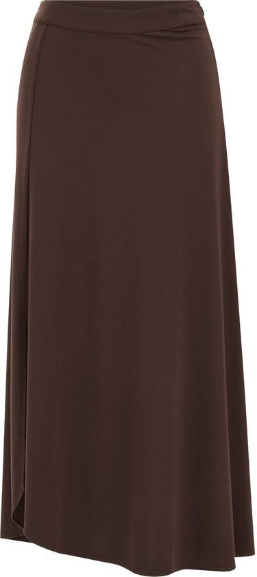 WE Fashion Dames midi jersey rok Dark brown S